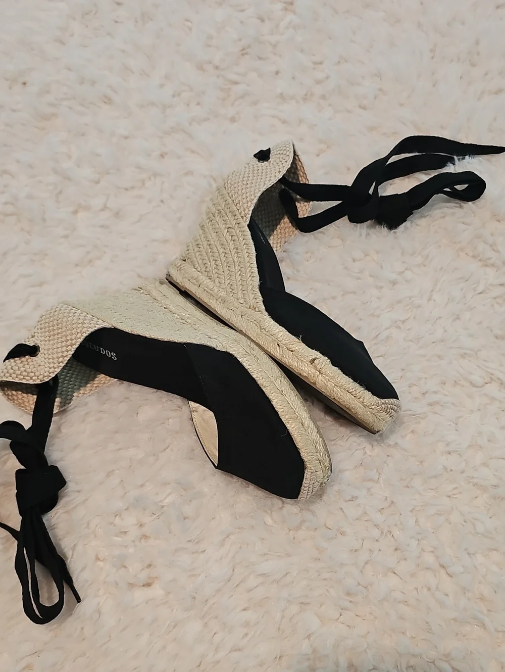 Soludos Black Tall Wedge Espadrille - Size 7.5
